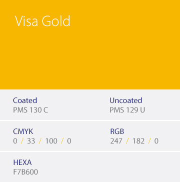 Visa Gold color sample.